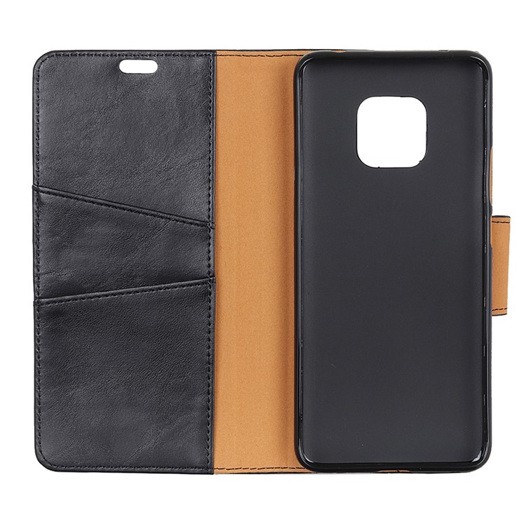 Crazy Horse Wallet Stand Split Leather Protection Cell Phone Casing for Huawei Mate 20 Pro - Black-5