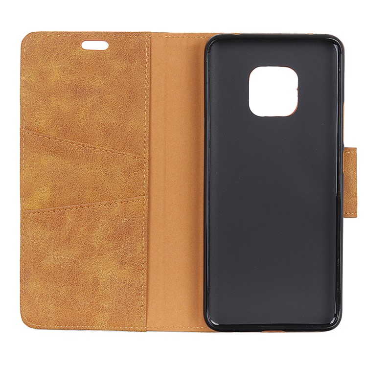 Vintage Style Split Leather Magnetic Wallet Cover for Huawei Mate 20 Pro - Brown-4