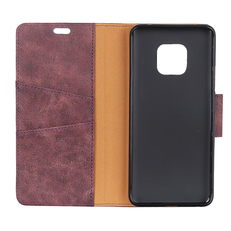 Vintage Style Split Leather Magnetic Wallet Shell for Huawei Mate 20 Pro - Wine Red-3