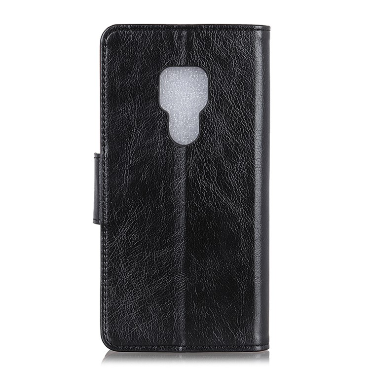 Textured Split Leather Wallet Magnetic Case for Huawei Mate 20 - Black-4