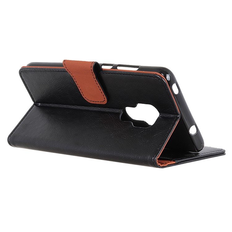 Textured Split Leather Wallet Magnetic Case for Huawei Mate 20 - Black-6