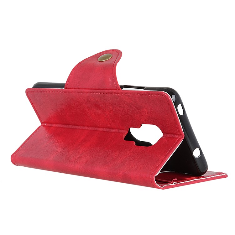 PU Leather Protection Cell Phone Shell with Card Holder for Huawei Mate 20 - Red-5