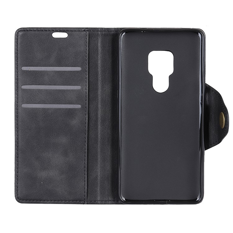 PU Leather Wallet Stand Mobile Case for Huawei Mate 20 - Black-7