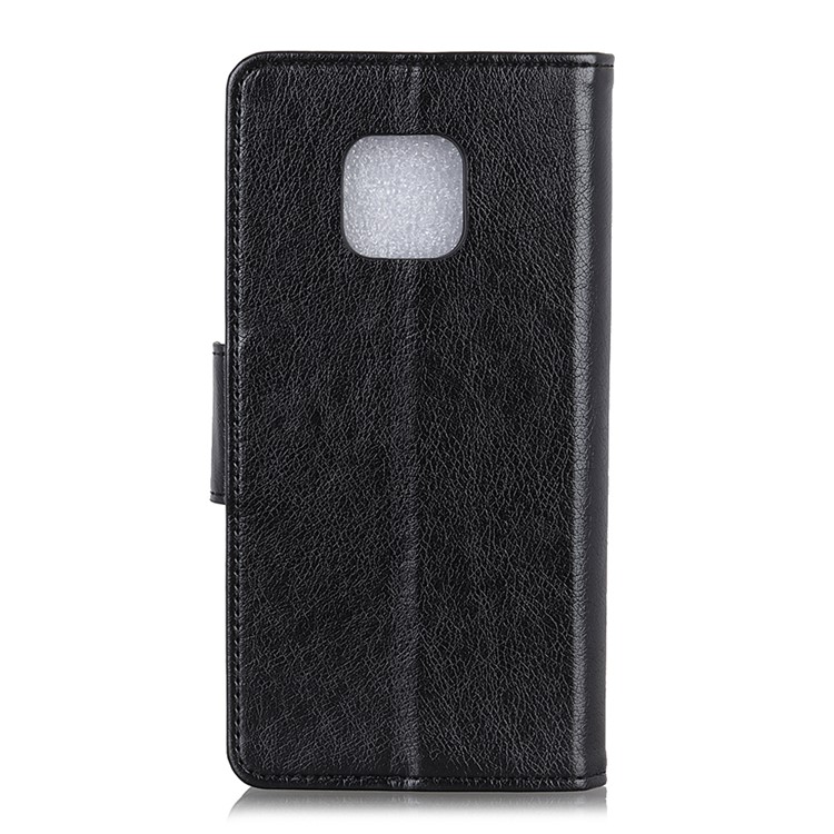 Textured Split Leather Wallet Magnetic Case for Huawei Mate 20 Pro - Black-4
