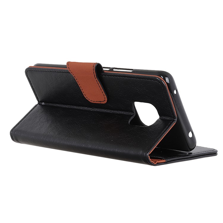 Textured Split Leather Wallet Magnetic Case for Huawei Mate 20 Pro - Black-6