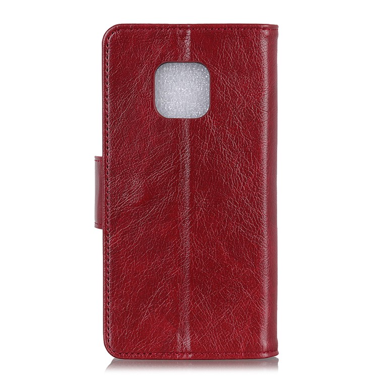 Textured Split Leather Wallet Phone Case for Huawei Mate 20 Pro - Red-3