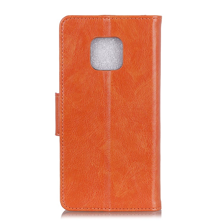 Textured Split Leather Wallet Flip Cover Case for Huawei Mate 20 Pro - Orange-4