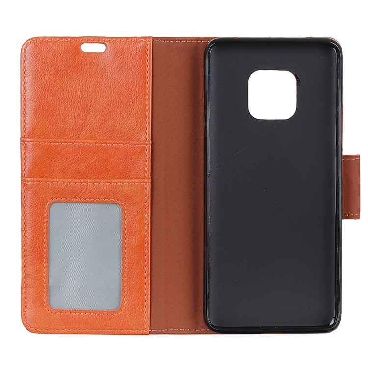 Textured Split Leather Wallet Flip Cover Case for Huawei Mate 20 Pro - Orange-5
