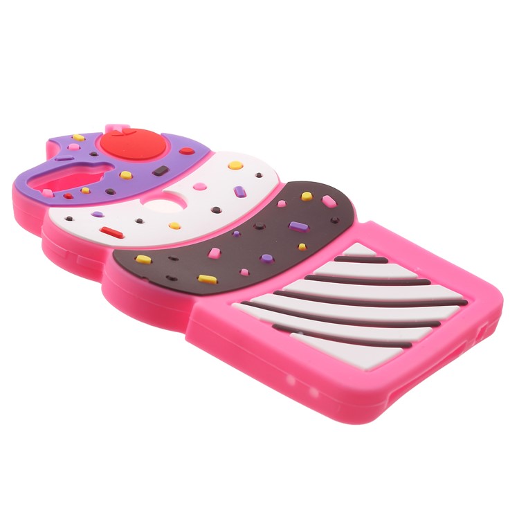 For Huawei Y7 (2018) Silicone Case 3D Cherry Ice Cream Cell Phone Cover - Rose-2