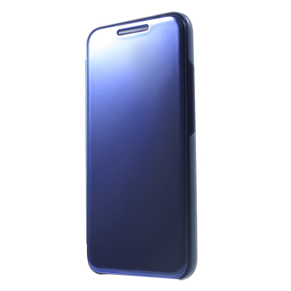 Plated Mirror Surface Leather Phone Case with View Window for Huawei Mate 20 Lite / Maimang 7 - Blue-3