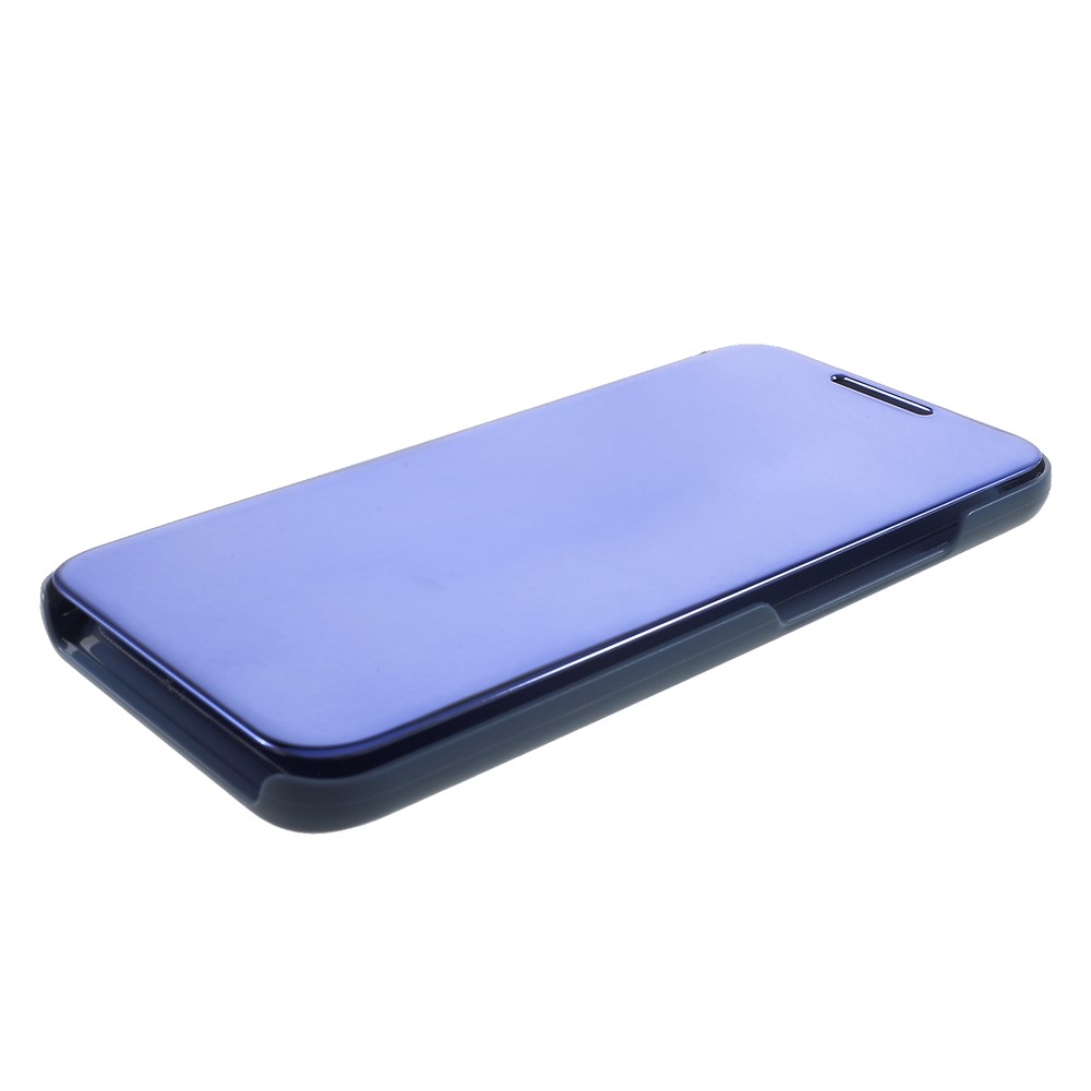 Plated Mirror Surface Leather Phone Case with View Window for Huawei Mate 20 Lite / Maimang 7 - Blue-4