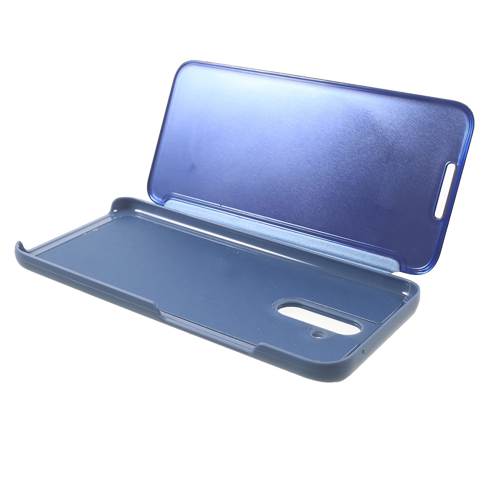 Plated Mirror Surface Leather Phone Case with View Window for Huawei Mate 20 Lite / Maimang 7 - Blue-6