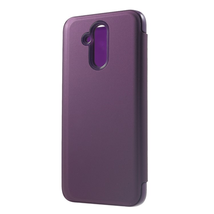 Plated Mirror Surface Leather Cover View Window Phone Shell for Huawei Mate 20 Lite / Maimang 7 - Light Purple-2