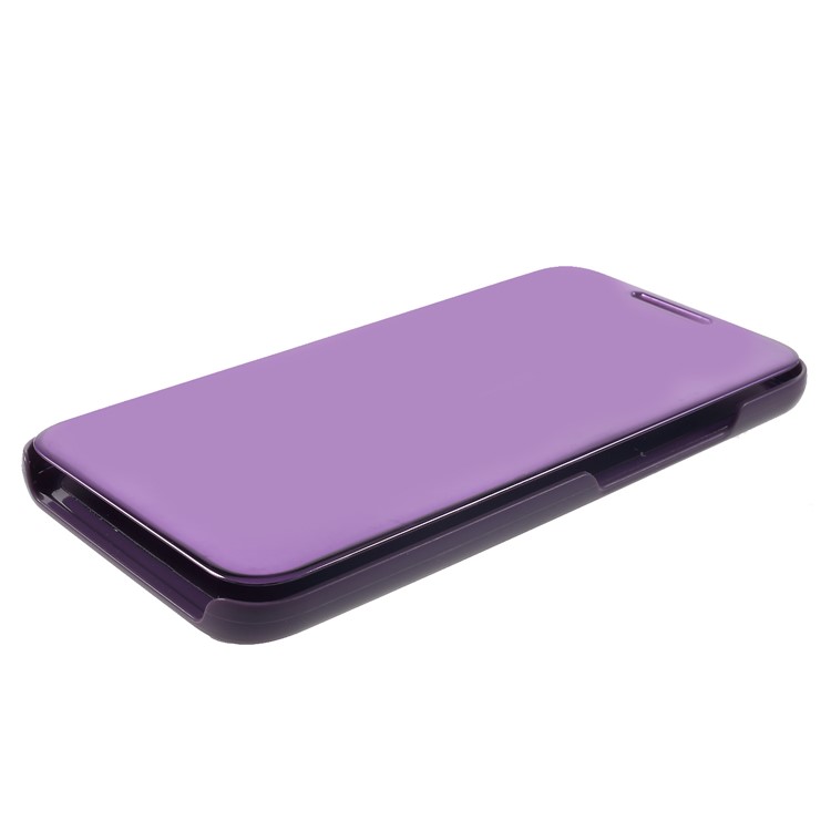 Plated Mirror Surface Leather Cover View Window Phone Shell for Huawei Mate 20 Lite / Maimang 7 - Light Purple-4