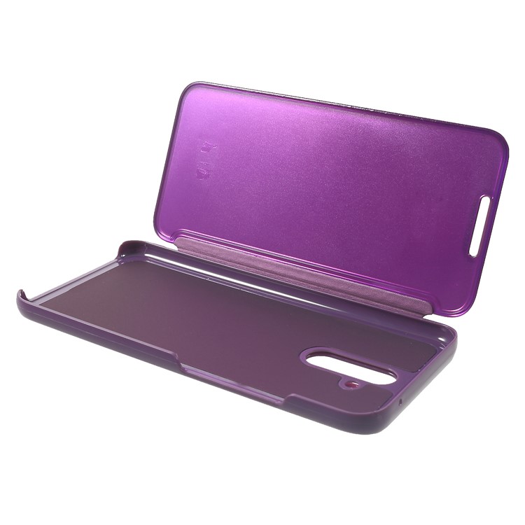 Plated Mirror Surface Leather Cover View Window Phone Shell for Huawei Mate 20 Lite / Maimang 7 - Light Purple-6
