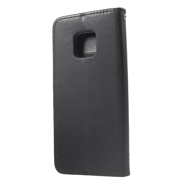 Imprint Butterfly Flowers Leather Stand Wallet Folio Cover for Huawei Mate 20 Pro - Black-2