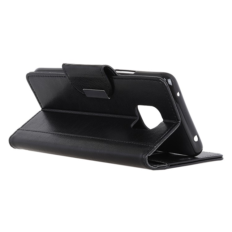 For Huawei Mate 20 Pro Textured PU Leather Wallet Mobile Cover with Stand - Black-8