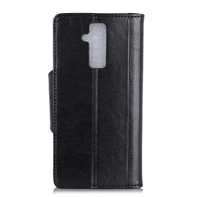 Glossy PU Leather Wallet Case for Huawei Mate 20 Lite - Black-5