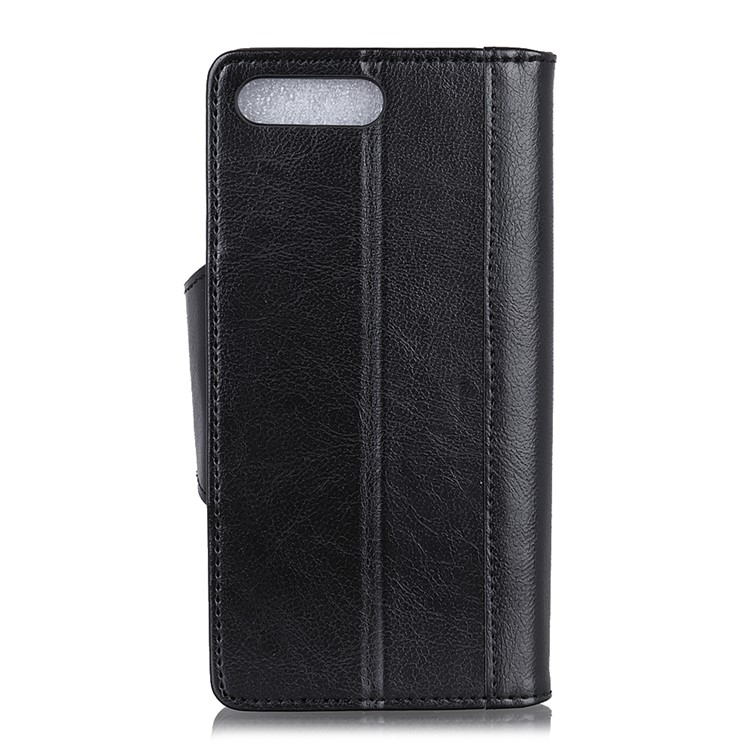 For Huawei Y6 (2018) / Honor 7A (without Fingerprint Sensor) Textured PU Leather Wallet Phone Case Cover with Stand - Black-4