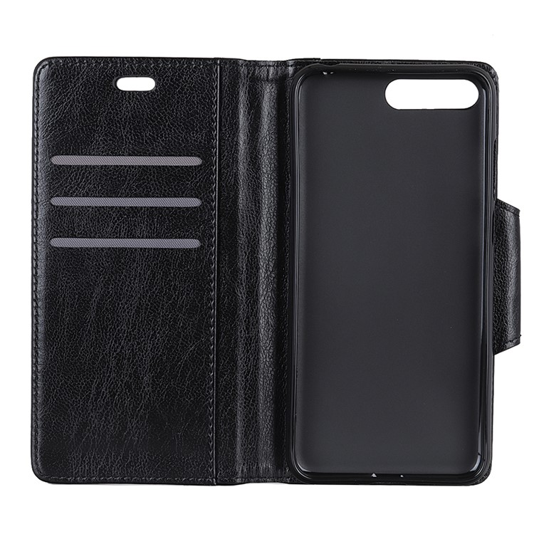 For Huawei Y6 (2018) / Honor 7A (without Fingerprint Sensor) Textured PU Leather Wallet Phone Case Cover with Stand - Black-5