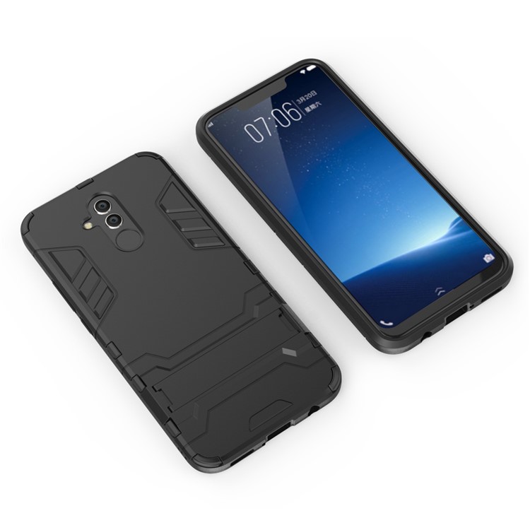 Fall Guard PC TPU Hybrid Mobile Telephone Con Kickstand Para Huawei Mate 20 Lite - Negro