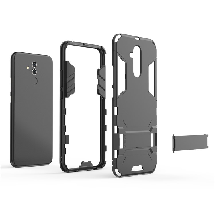 Cool Guard PC TPU Hybrid Mobile Phone Case Avec Kickstand Pour Huawei Mate 20 Lite - le Noir