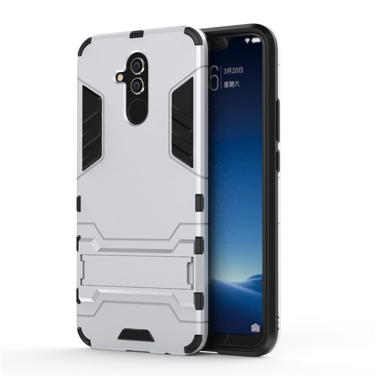 Cool Guard PC TPU Hybrid Mobile Phone Casing with Kickstand for Huawei Mate 20 Lite - Silver-2