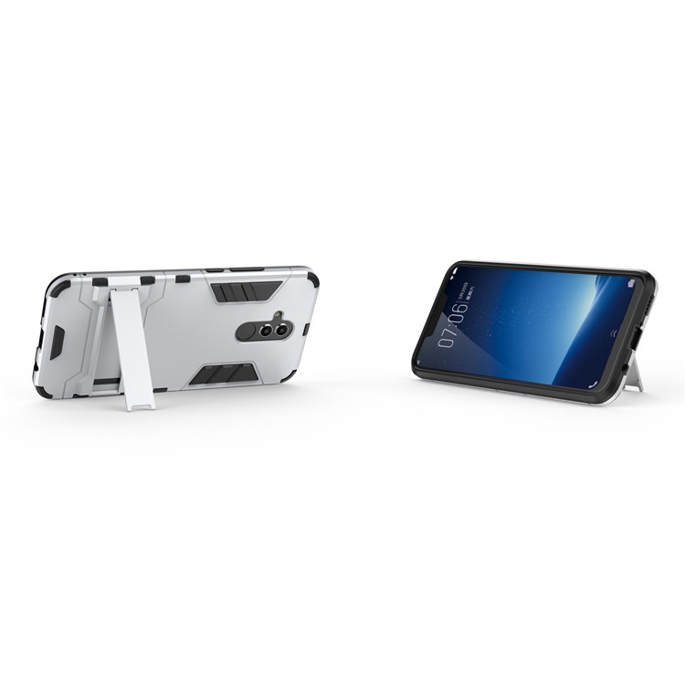 Cool Guard PC TPU Hybrid Mobile Phone Casing with Kickstand for Huawei Mate 20 Lite - Silver-5
