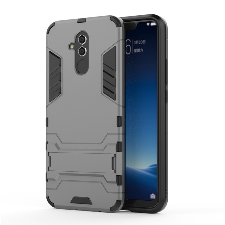 Cool Guard PC TPU Hybrid Mobile Phone Shell with Kickstand for Huawei Mate 20 Lite - Grey-2