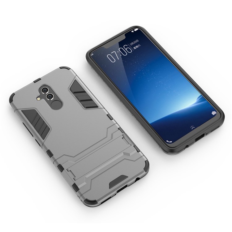 Cool Guard PC TPU Hybrid Mobile Phone Shell with Kickstand for Huawei Mate 20 Lite - Grey-3