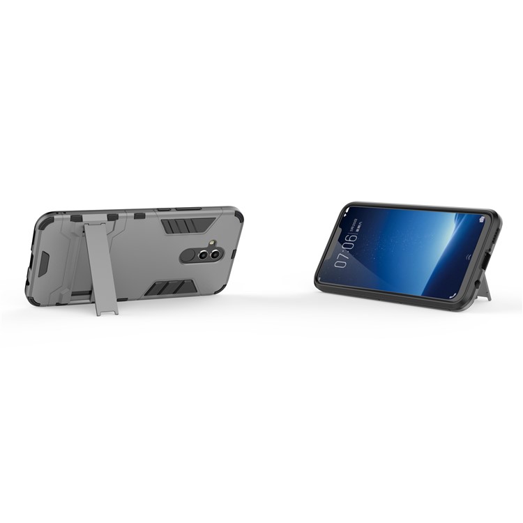Cool Guard PC TPU Hybrid Mobile Phone Shell with Kickstand for Huawei Mate 20 Lite - Grey-5