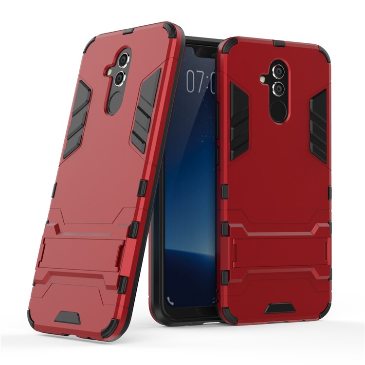 Cool Guard PC TPU Hybrid Mobile Phone Cover with Kickstand for Huawei Mate 20 Lite - Red-1