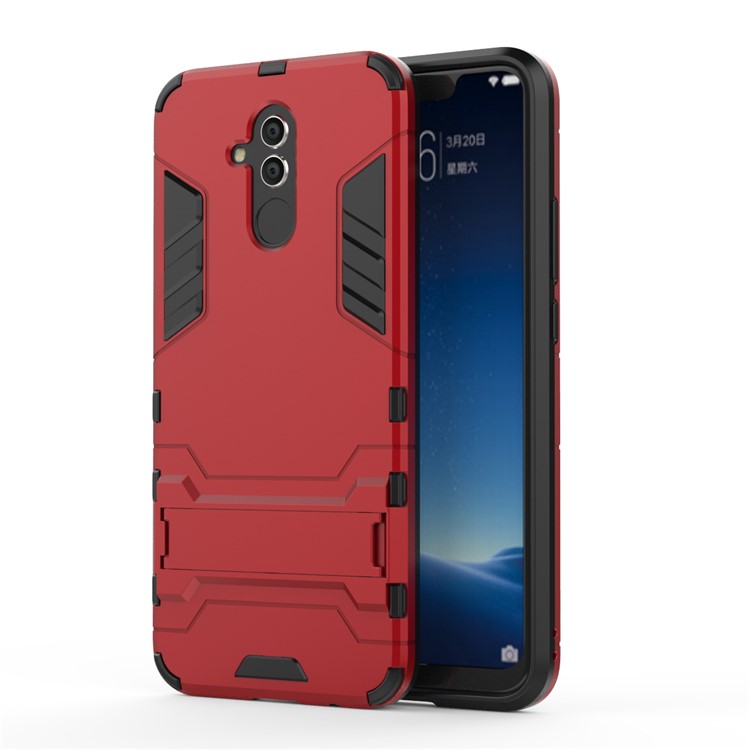 Cool Guard PC TPU Hybrid Mobile Phone Cover with Kickstand for Huawei Mate 20 Lite - Red-2