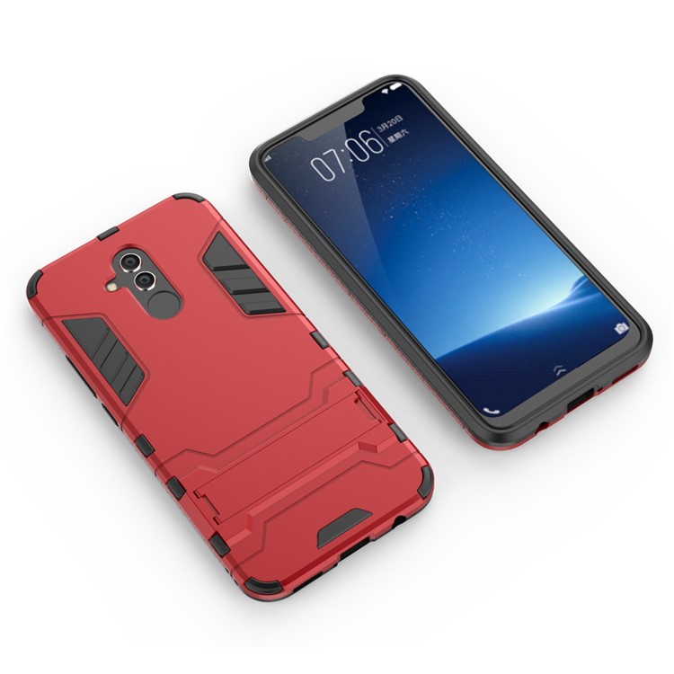 Cool Guard PC TPU Hybrid Mobile Phone Cover with Kickstand for Huawei Mate 20 Lite - Red-3