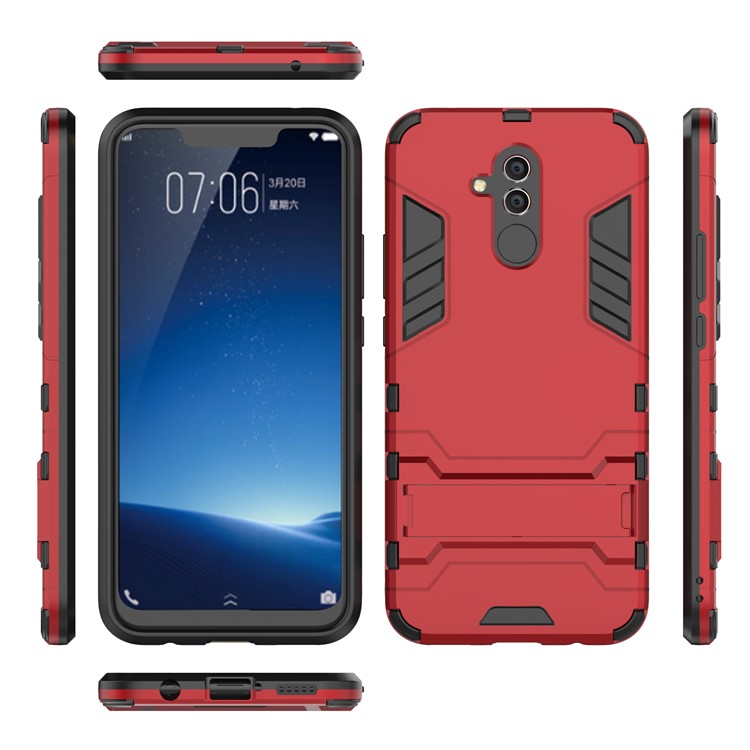 Cool Guard PC TPU Hybrid Mobile Phone Cover with Kickstand for Huawei Mate 20 Lite - Red-4