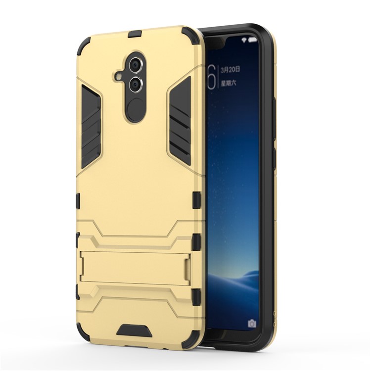 Cool Guard PC TPU Hybrid Mobile Phone Casing Shell with Kickstand for Huawei Mate 20 Lite - Gold-2