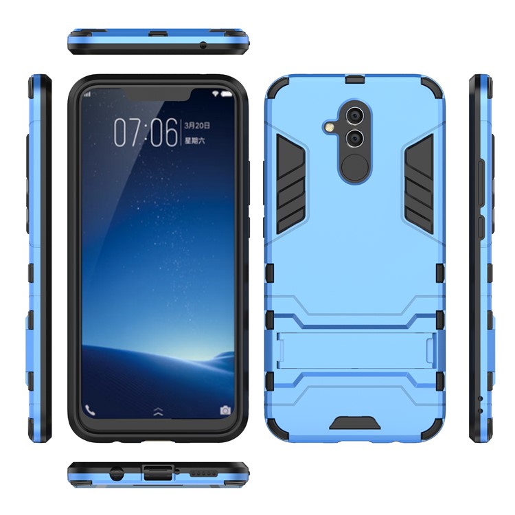 Cool Guard PC TPU Hybrid Mobile Phone Cover Case with Kickstand for Huawei Mate 20 Lite - Baby Blue-4