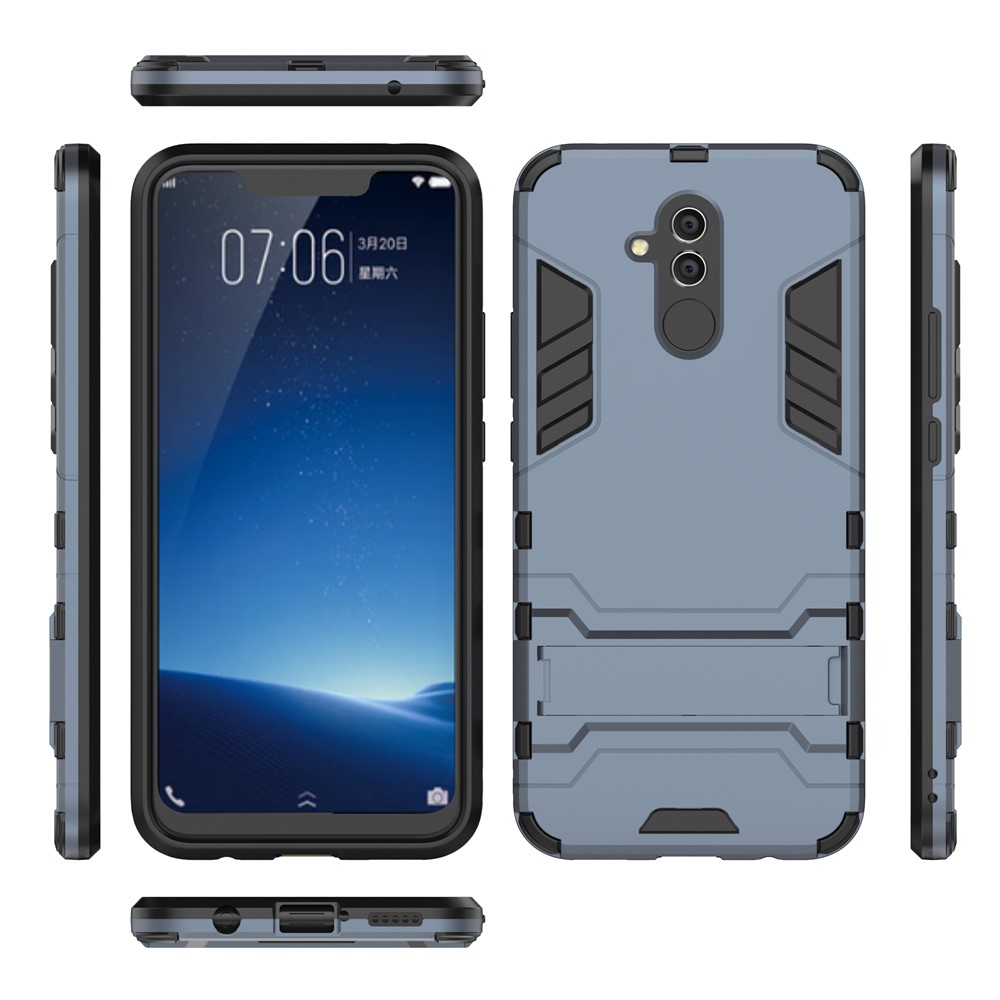 Cool Guard PC TPU Hybrid Cellphone Casing with Kickstand for Huawei Mate 20 Lite - Dark Blue-4