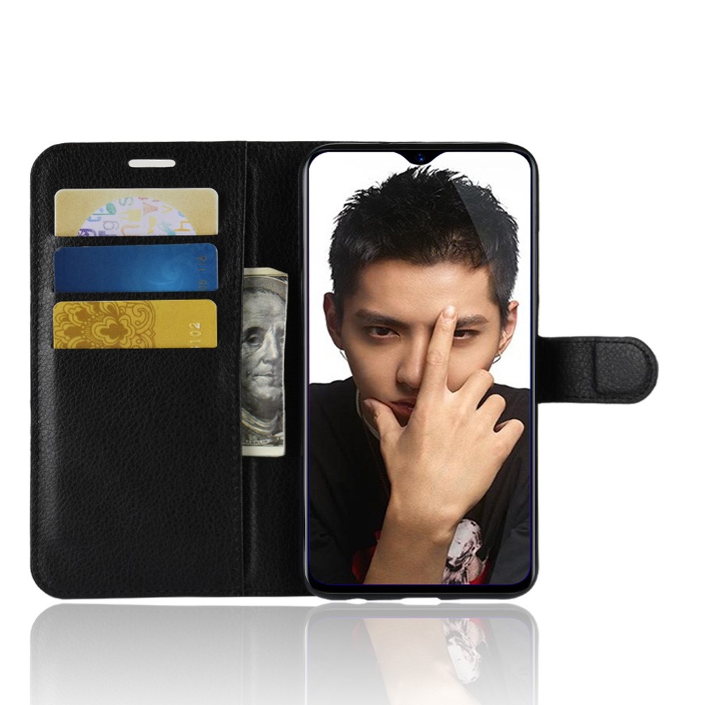 Funda De Cuero Para Móvil Con Soporte De Billetera De Textura Litchi Para Huawei Honor 8X / Vista De Honor 10 Lite - Negro-4
