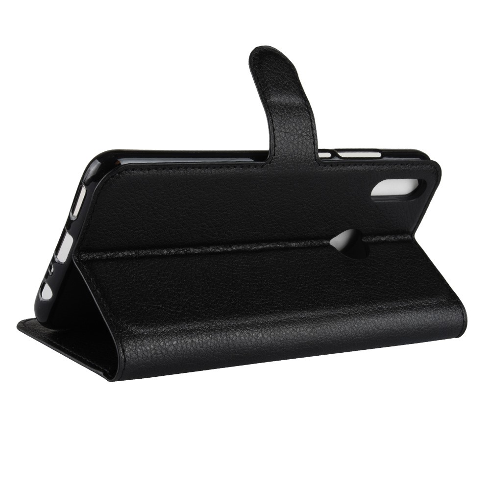 Funda De Cuero Para Móvil Con Soporte De Billetera De Textura Litchi Para Huawei Honor 8X / Vista De Honor 10 Lite - Negro-5