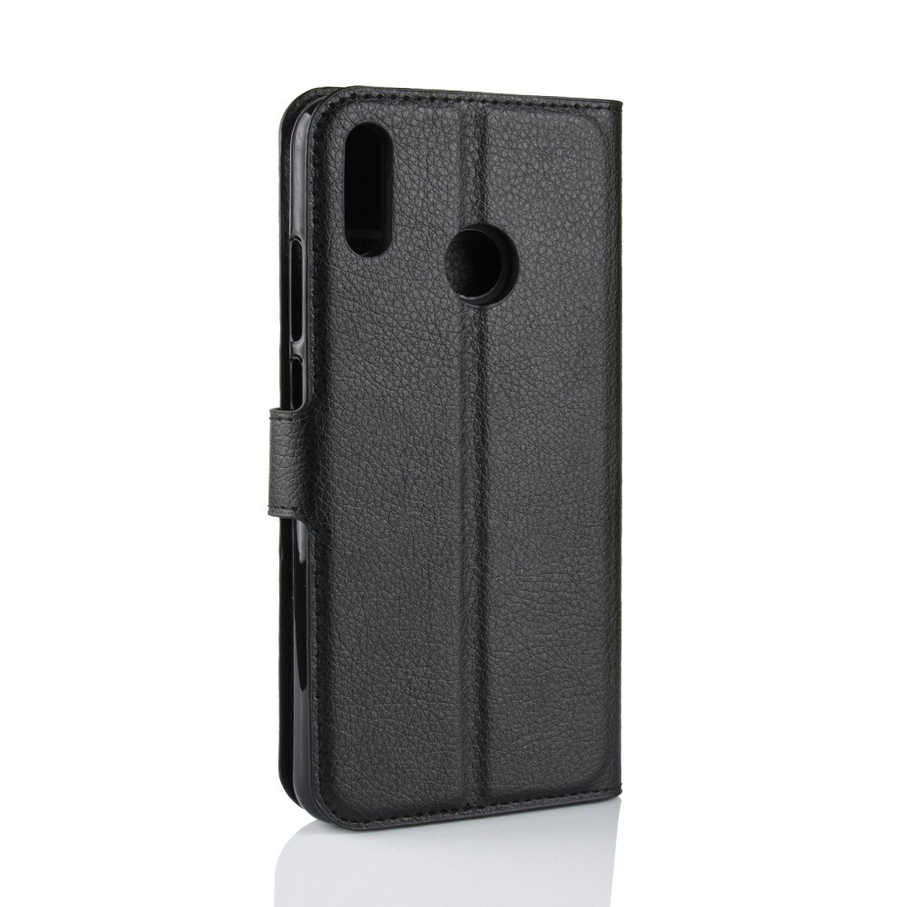 Litchi Texture Wallet Stand Case de Teléfonos Móviles de Cuero Para Huawei Honor 8X / Honor View 10 Lite - Negro