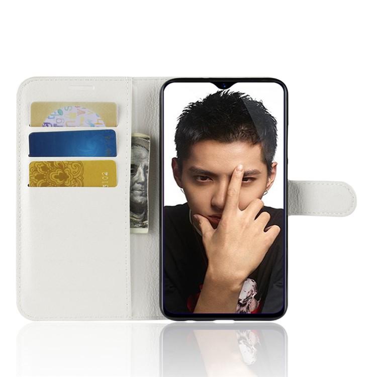 Litchi Texture Wallet Stand Leather Mobile Phone Cover for Huawei Honor 8X / Honor View 10 Lite - White-4
