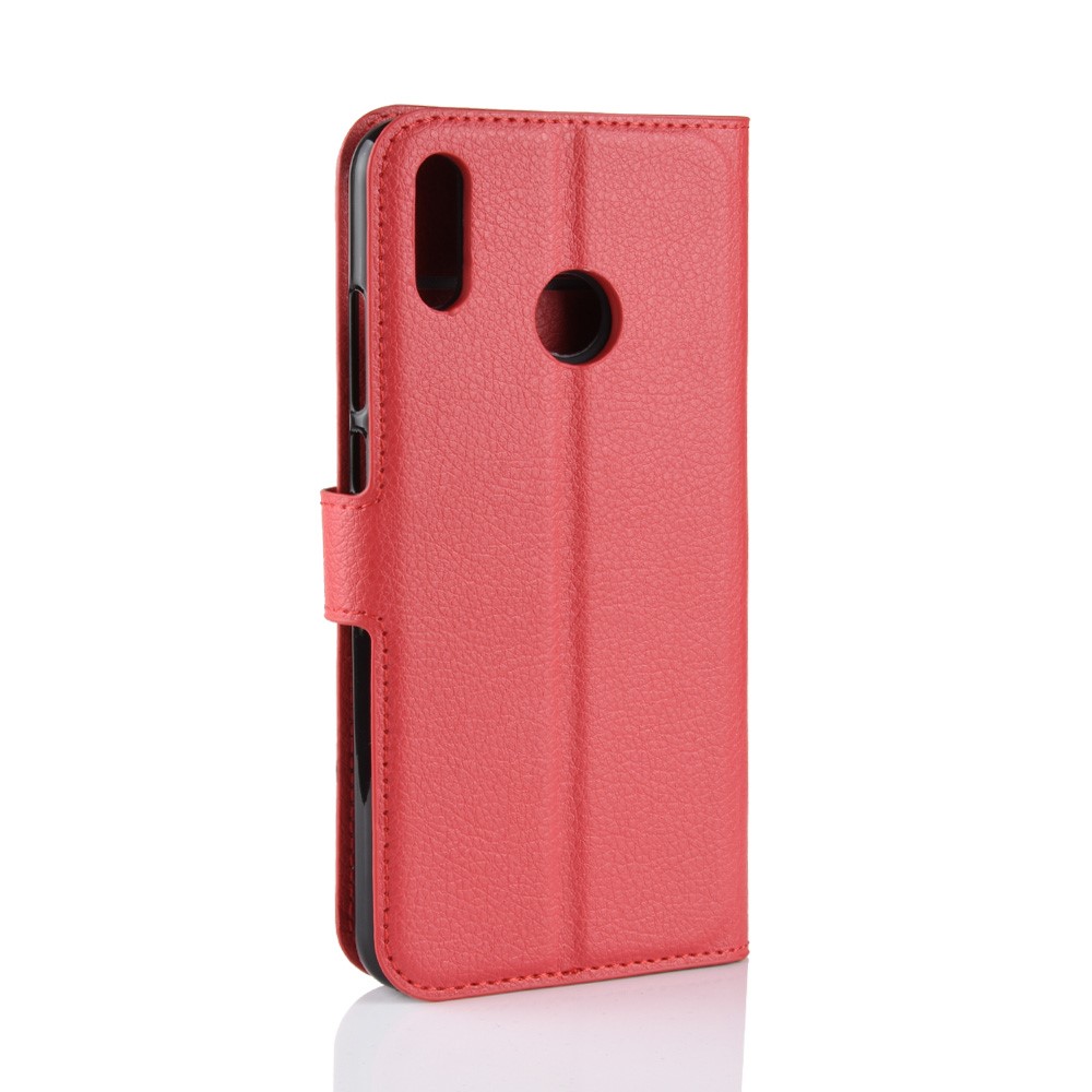 Cáscara Del Teléfono Móvil Del Cuero Del Soporte De La Cartera De La Textura Del Lichí Para El Honor 8X De Huawei / Vista De Honor 10 Lite - Rojo-6