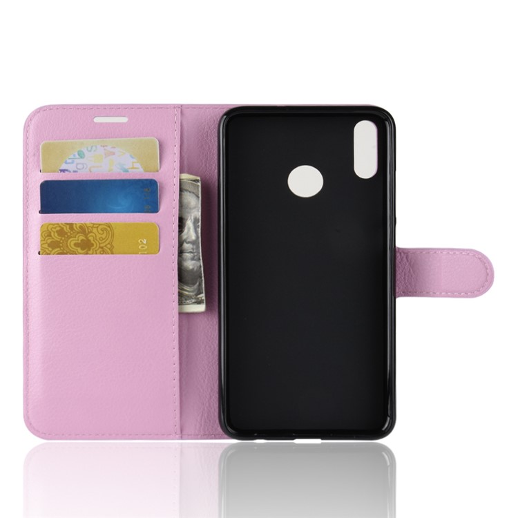 Portafoglio di Texture Litchi Stand Per Cellulare in Pelle Per Huawei Honor 8x / Onore Visualizza 10 Lite - Rosa-3