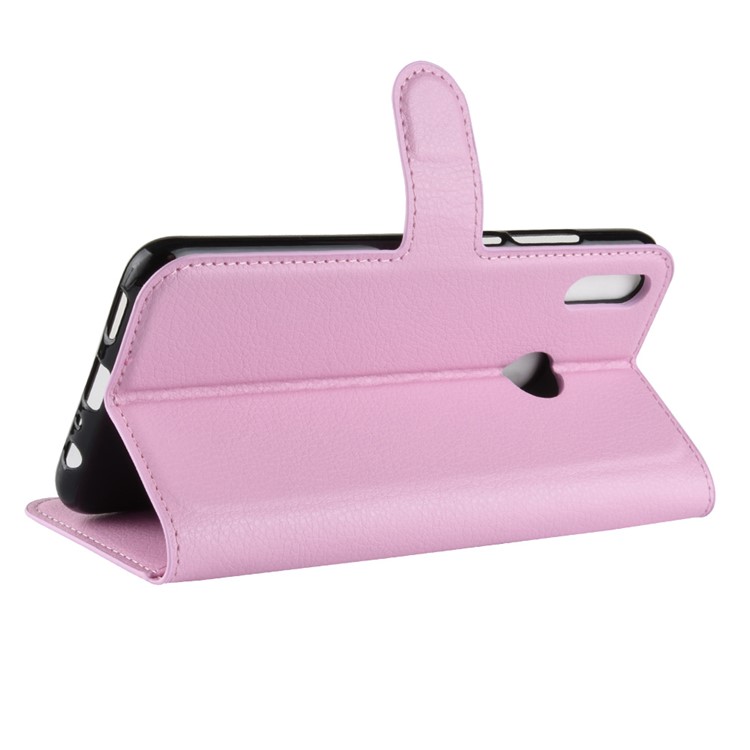 Funda Para Móvil De Cuero Con Soporte De Billetera Con Textura Litchi Para Huawei Honor 8X / Vista De Honor 10 Lite - Rosado-5