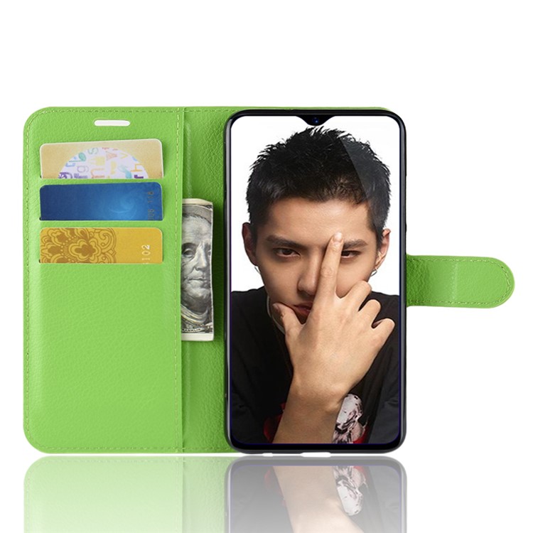 Litchi Texture Wallet Stand Leather Accessory Cover for Huawei Honor 8X / Honor View 10 Lite - Green-4