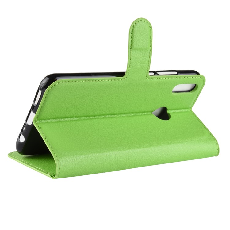Litchi Texture Wallet Stand Leather Accessory Cover for Huawei Honor 8X / Honor View 10 Lite - Green-5