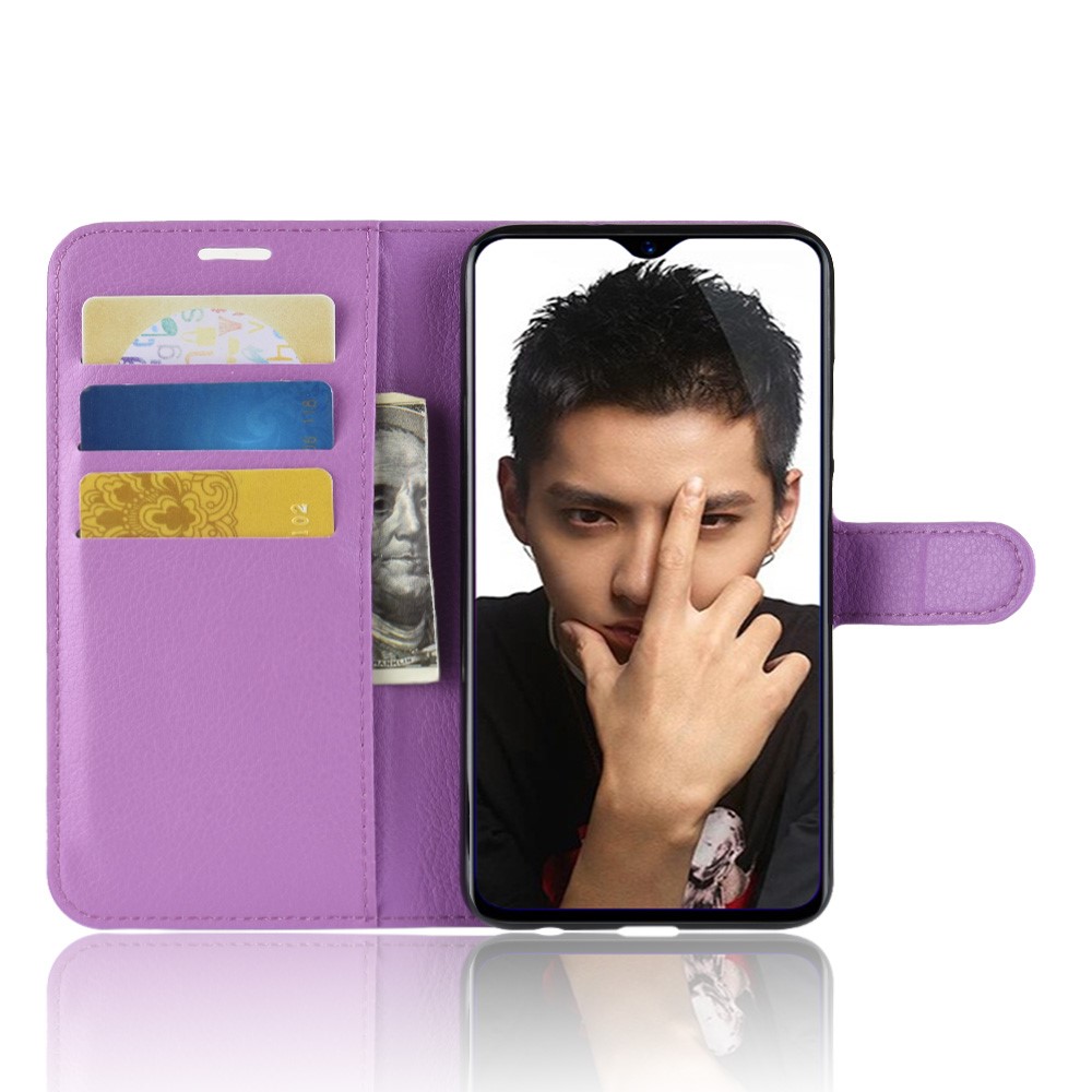 Para Huawei Honor 8x / Honor View 10 Caso Lite / Litchi Texture Wallet Stand Couro Capa Móvel - Roxo