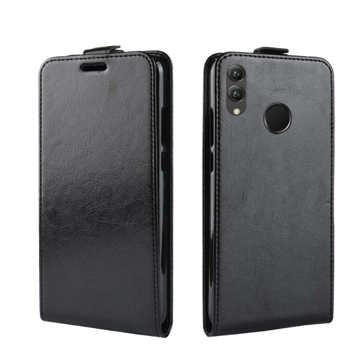 Crazy Horse Texture Vertical Flip Leather Phone Case with Card Slot for Huawei Honor 8X - Black-2