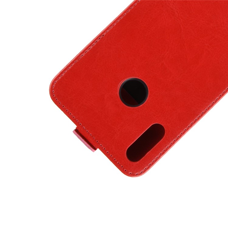 Crazy Horse Texture Vertical Flip Leather Cover Accessory with Card Slot for Huawei Honor 8X - Red-3